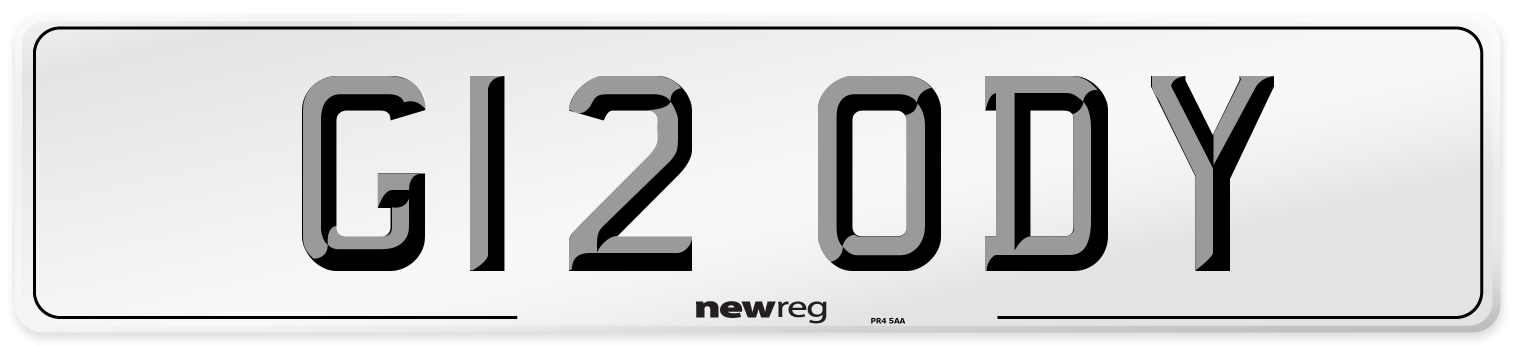G12 ODY Number Plate from New Reg